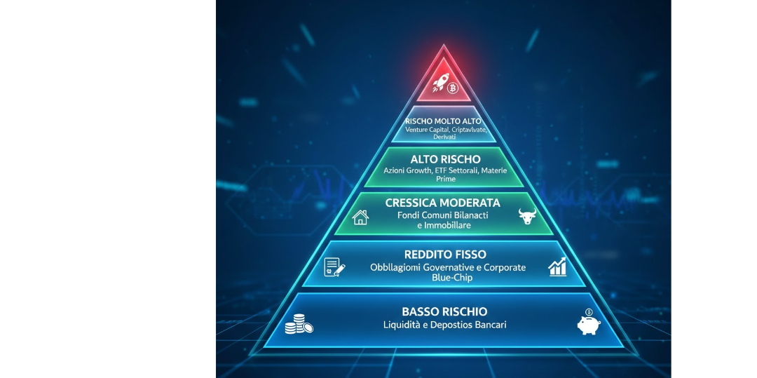 Rappresentazione visiva dell'articolo: La libertà finanziaria su basi solide:

la piramide degli investimenti.